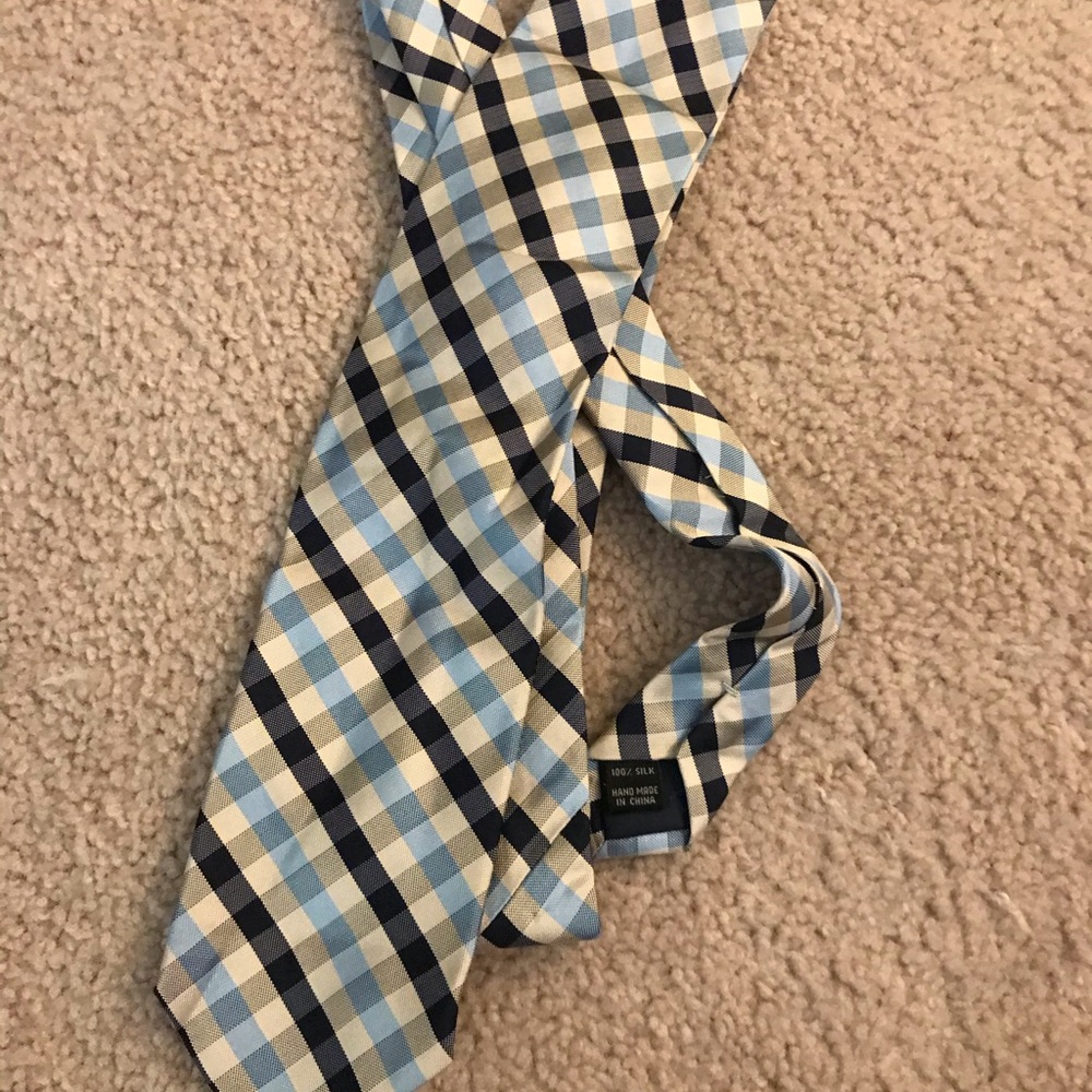 JosABank Men’s Blue Plaid Tie